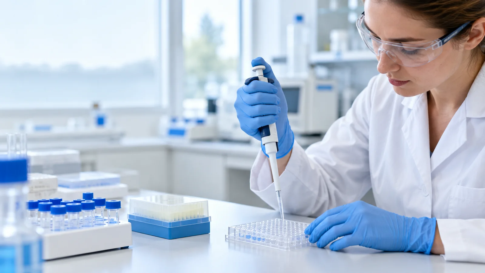 Illustrative sample processing in an immunology laboratory.